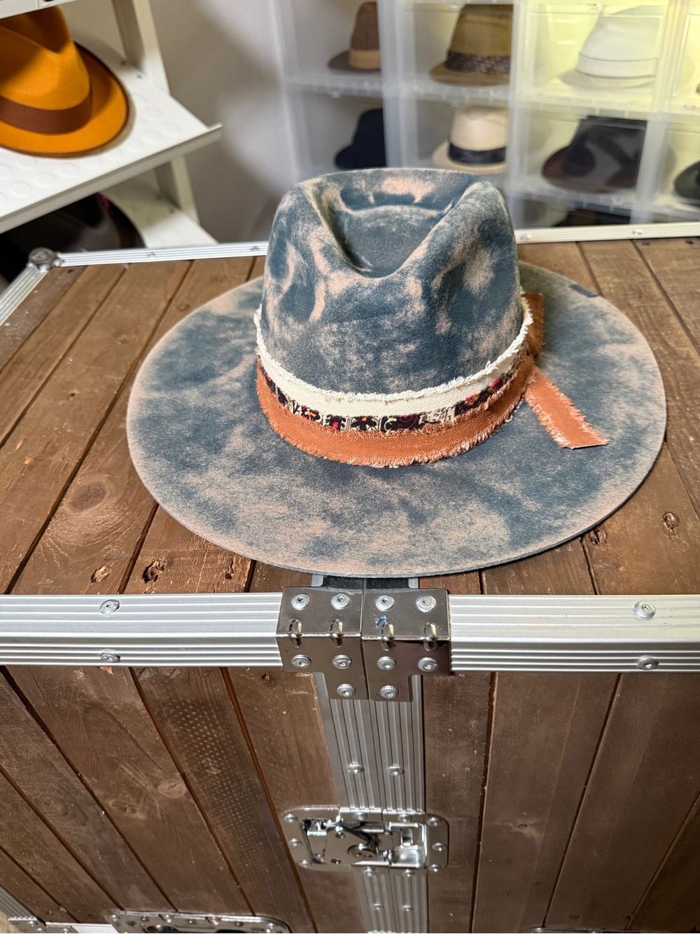 Ruediger Nebula Distressed Australian Wool Wide Brim Fedora M / 57cm